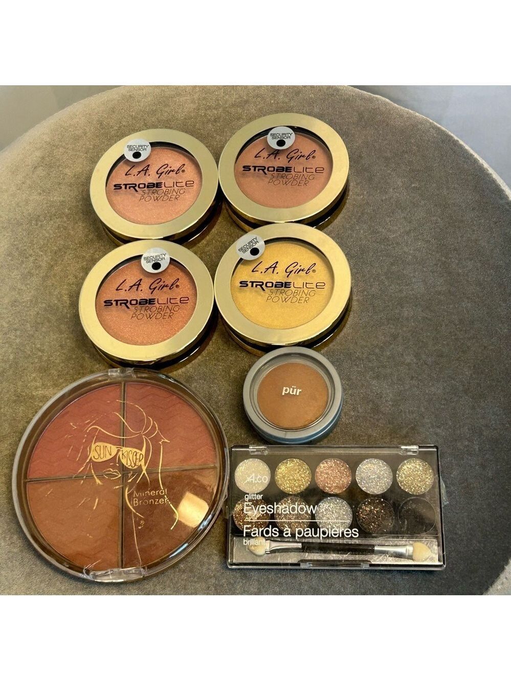 L.A. Girl blush highlighter bronzer set bundle glitter cream eyeshadow palette